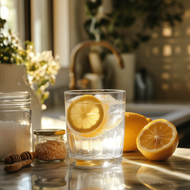 Electrolyte hydration powder in a glass of water