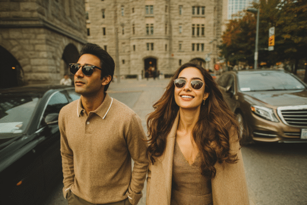 Confident young man and woman walking in the city, embodying personal growth and lifestyle evolution