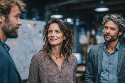 Woman smiling in a conversation, symbolizing clarity and personal growth.