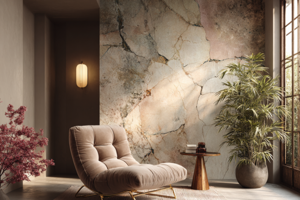 Thought processing corner featuring a plush lounge chair, soft rug, side table, greenery, and warm natural light in an intentional home