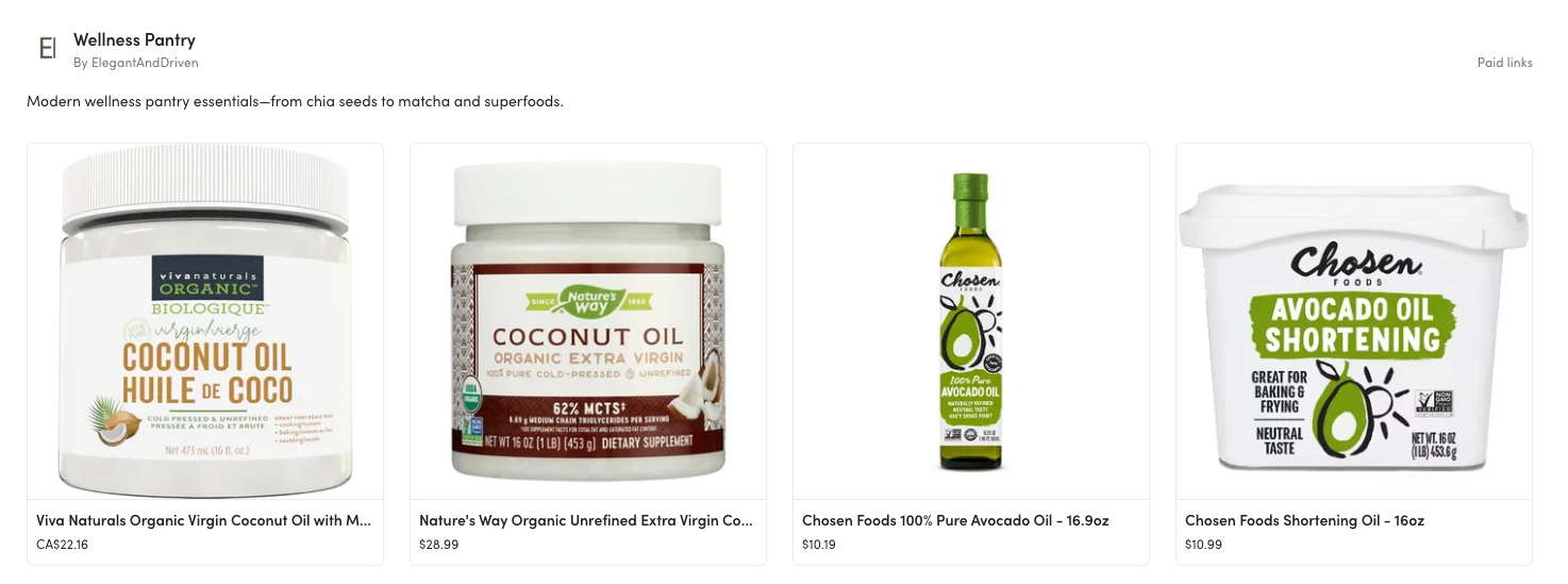 Wellness pantry essentials including coconut oil, avocado oil, and healthy cooking fats curated for a high-protein, high-fiber lifestyle