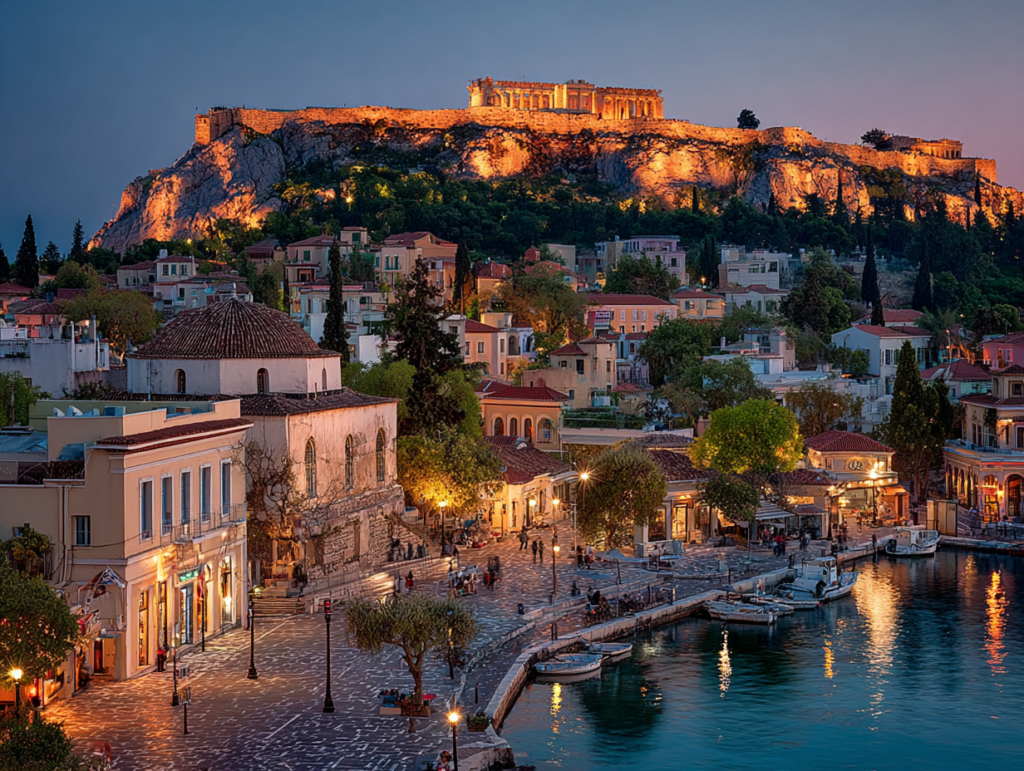 Historic Greek cityscape representing cultural awareness, travel as education, and learning through lived experience
