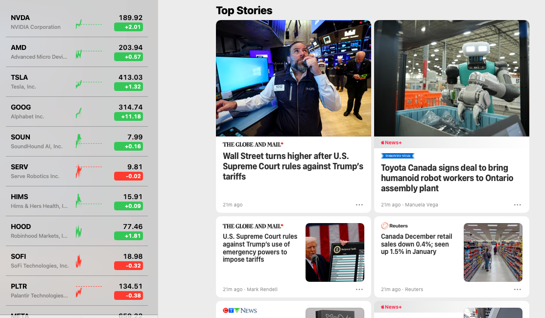 Stock prices moving alongside financial news headlines and market updates