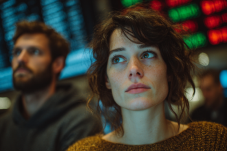 beginner learning stock market investing with charts and screens