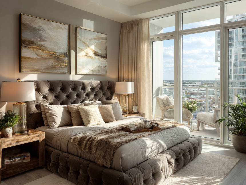 Elegant organized bedroom with natural light representing calm, simplicity, and a home that is easy to maintain