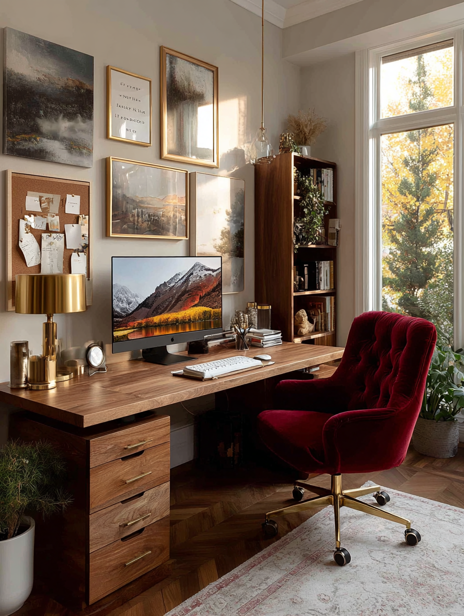 Organized home office with clean desk and aesthetic setup representing focus, productivity, and mental clarity