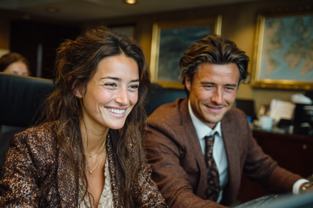 Professionals working together on a computer, representing collaboration and adaptation in the AI-driven future of work