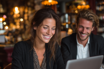 Elegant woman reviewing finances and planning a calm, organized financial life