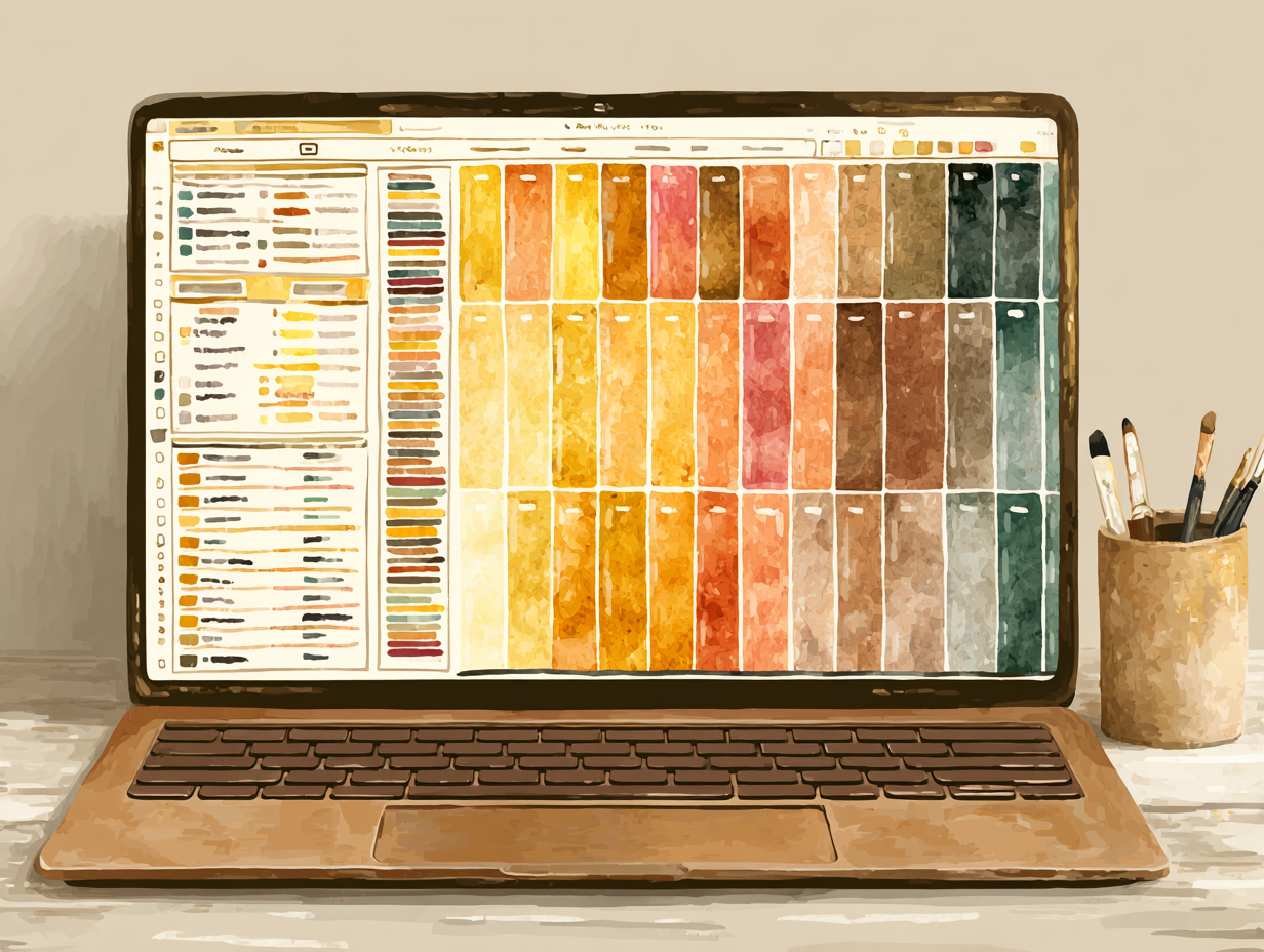 A laptop showing an organized digital filing system