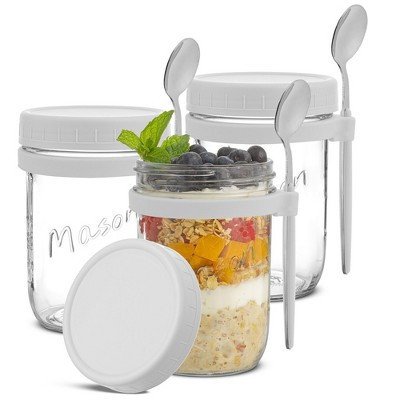 JoyJolt Dawn Glass Overnight Oats Containers