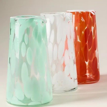 Dapple Dot hand-blown glass carafe