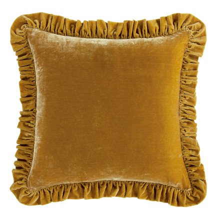 Stella Faux Silk Velvet Ruffled Euro Sham