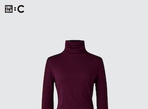 Maroon HEATTECH turtleneck sweater